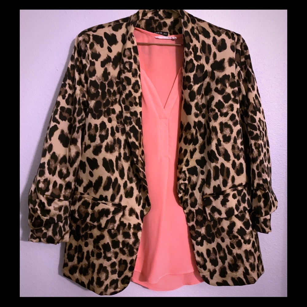 🛍Women’s | Leopard Print Open Front Casual Blazer